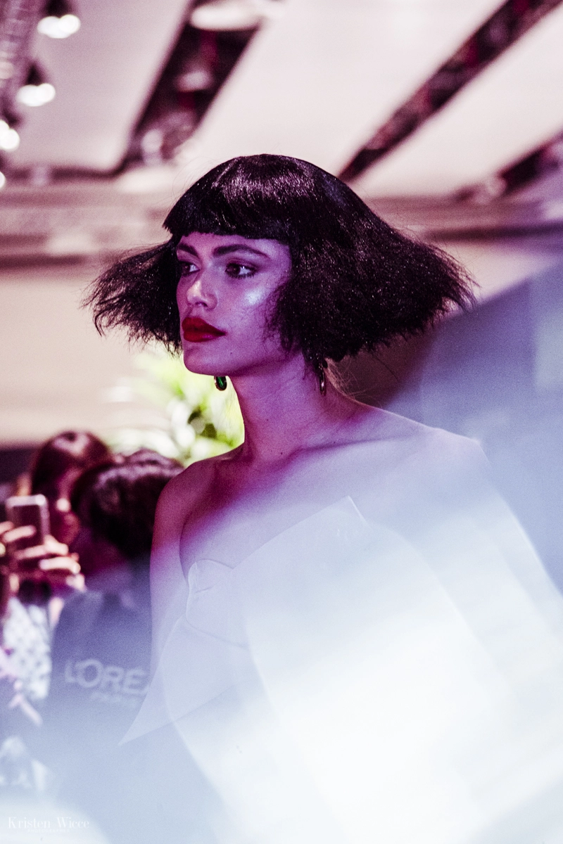 Momento en el backstage del desfile 