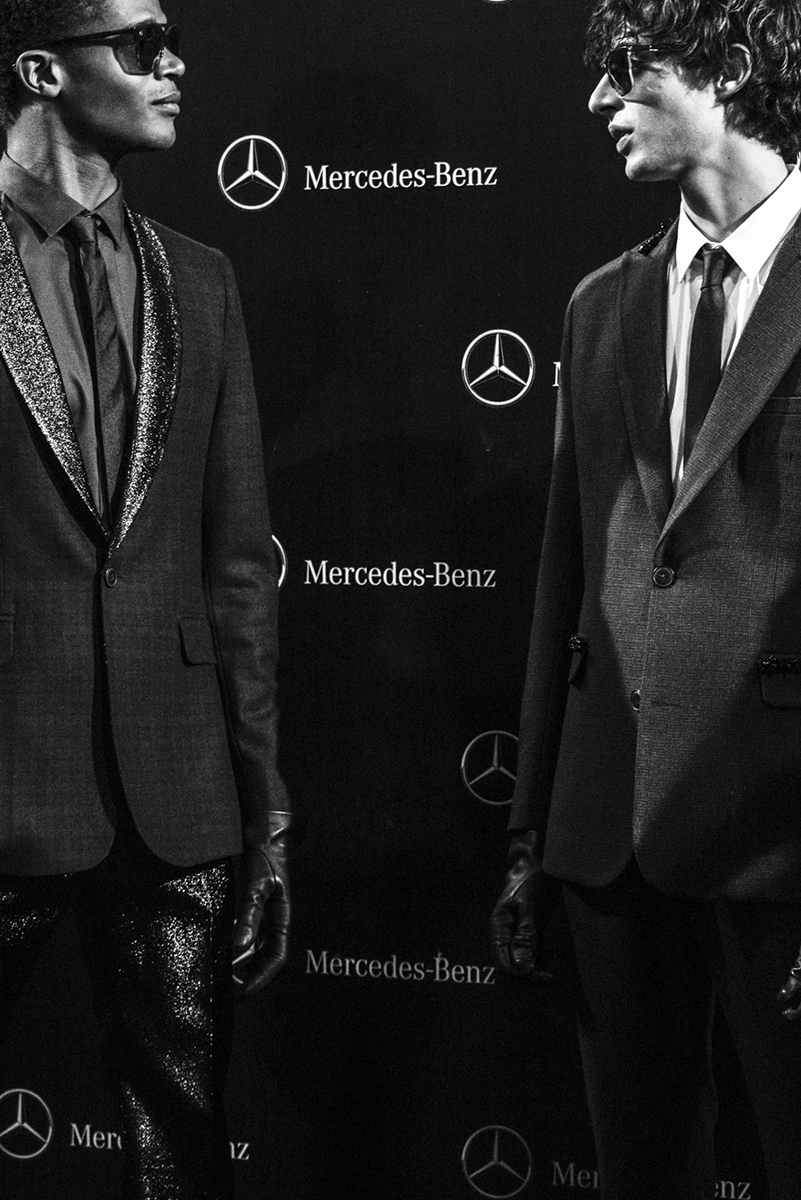 Momento en el backstage del desfile 