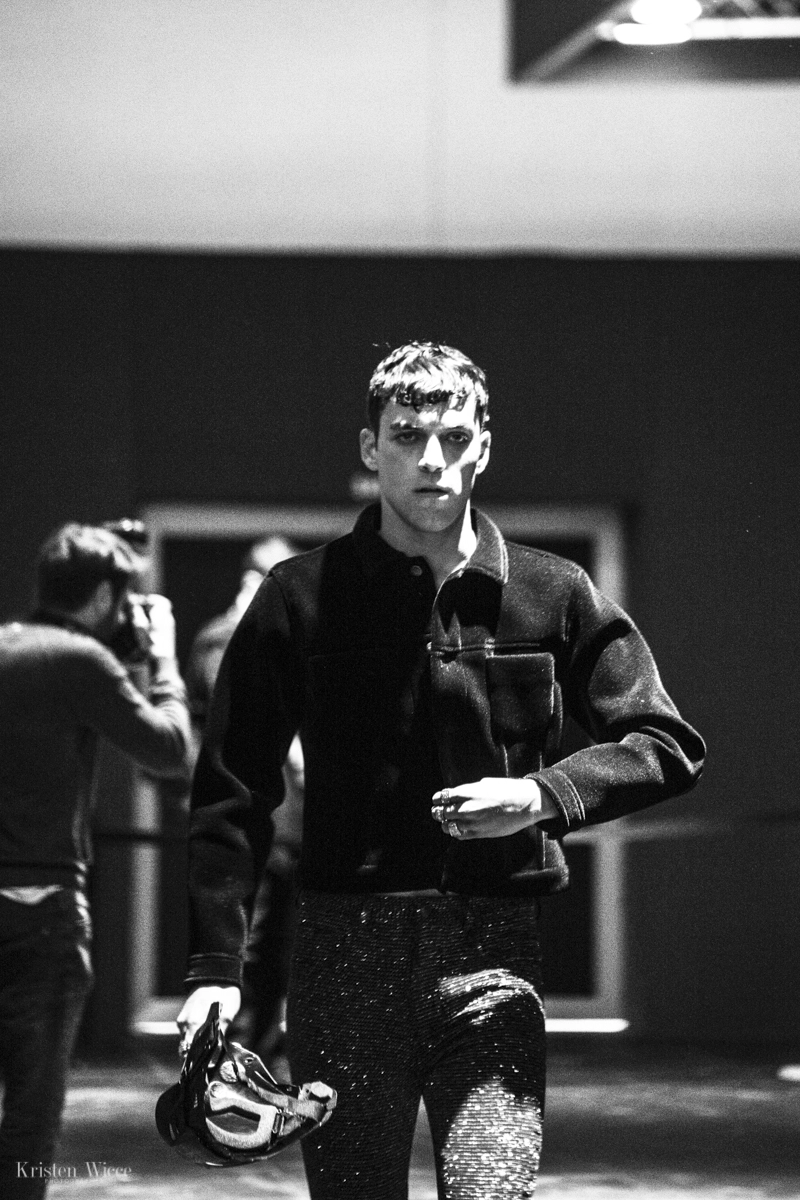 Momento en el backstage del desfile 