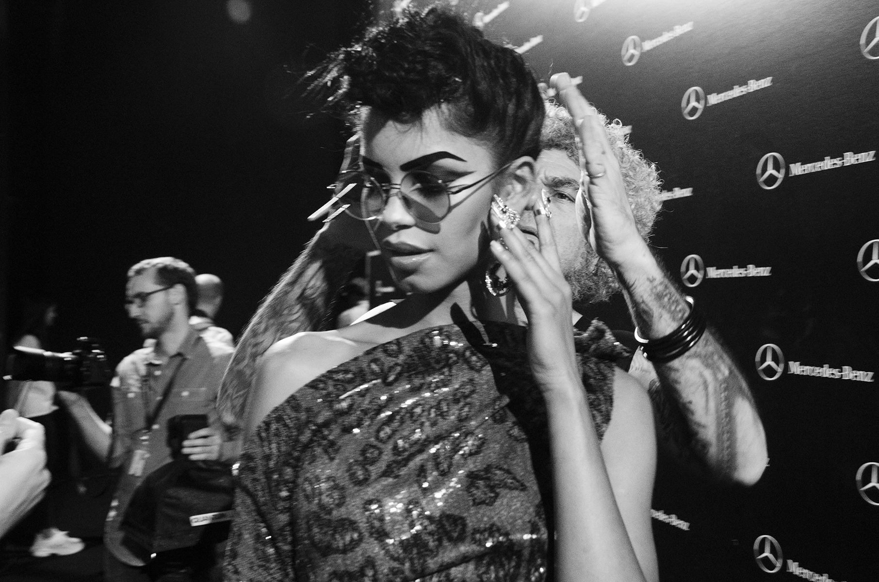 Momentos previos en el backstage del desfile 