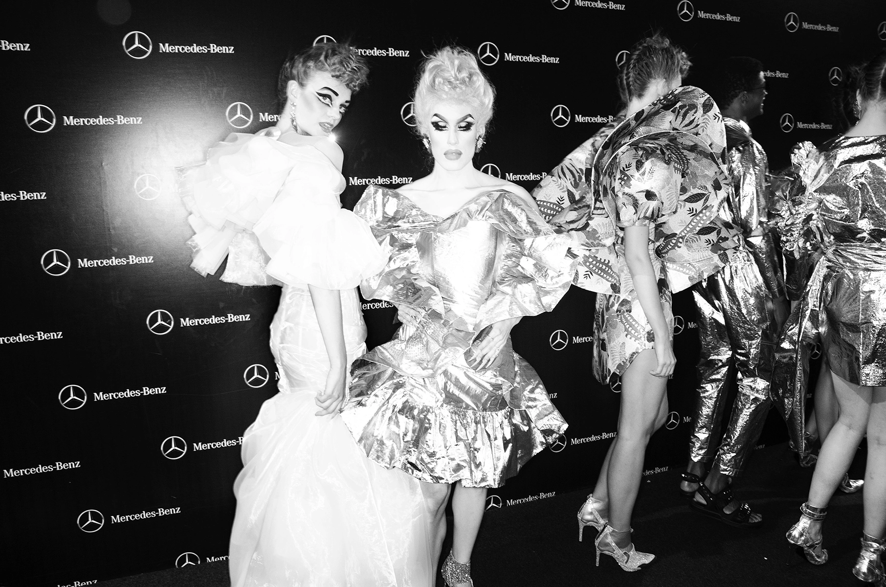 Momentos previos en el backstage del desfile 