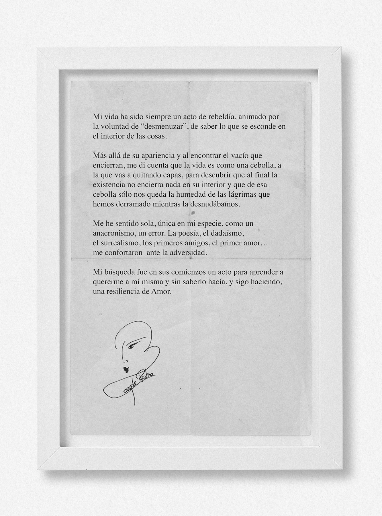 Pieza de Rossy de Palma para el fanzine creado como dossier de prensa de la colección 