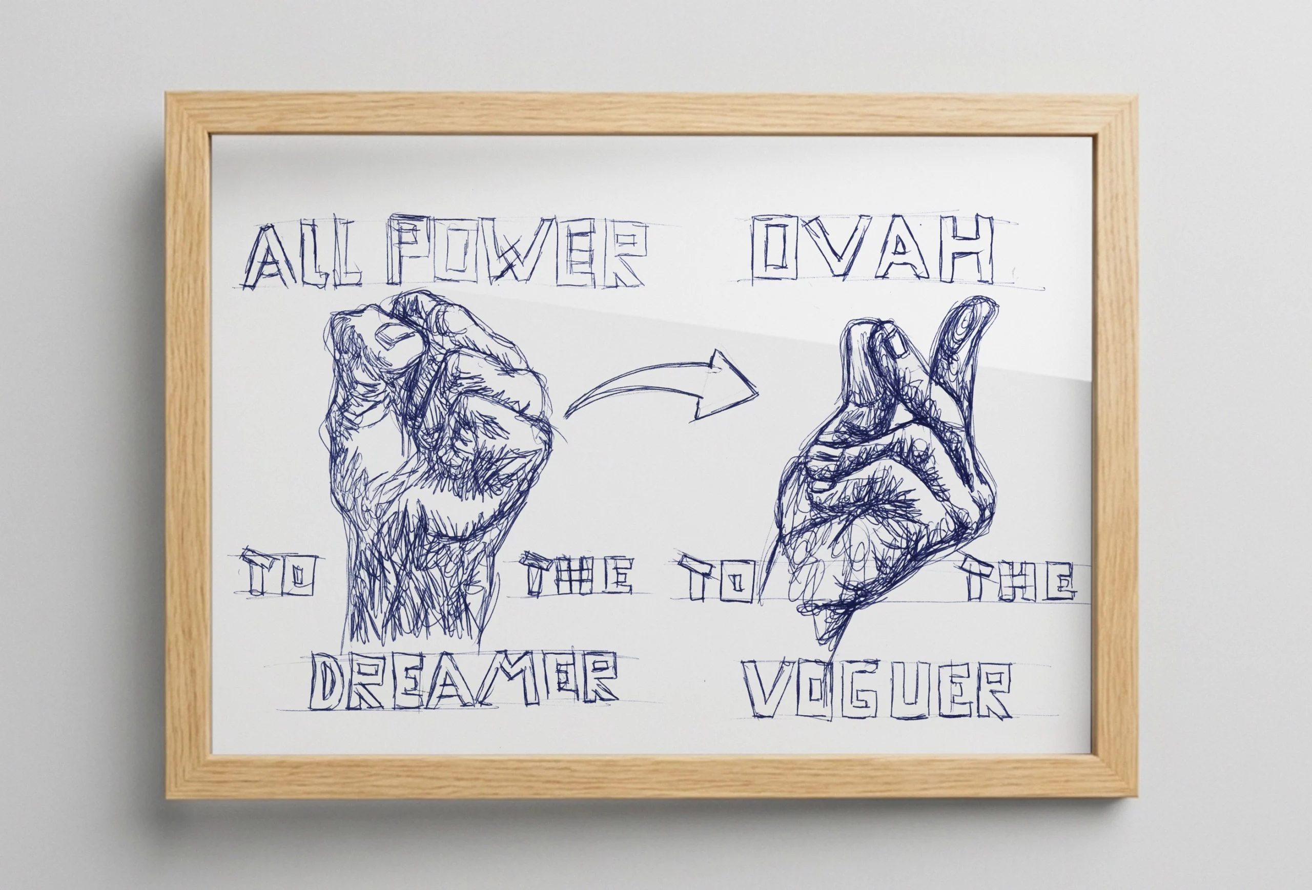 Boceto del merchandising creado para la clausura de la exposición 