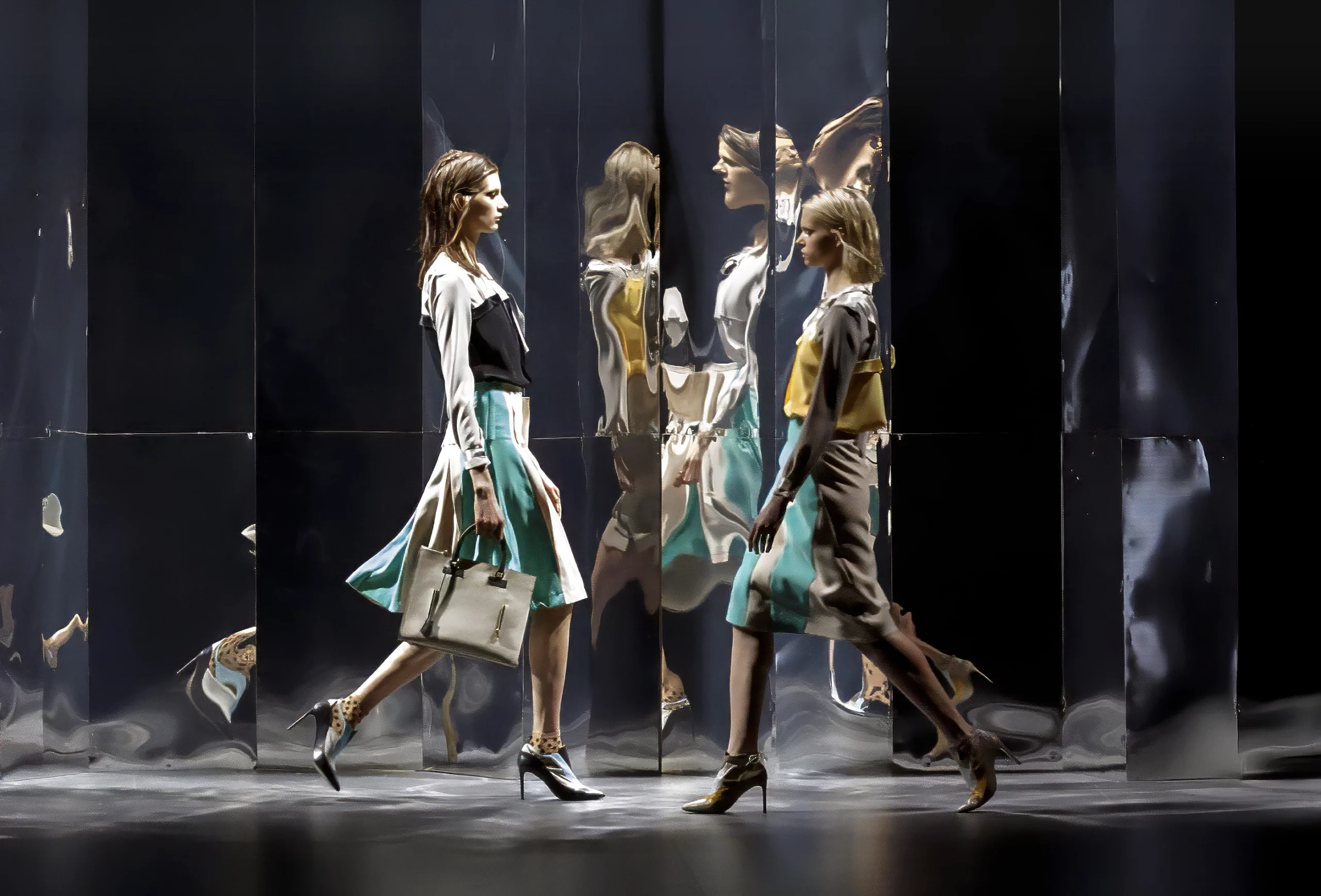 Momento del desfile “Doppelgänger”, colección otoño invierno 2015-16 de la diseñadora de moda Ana Locking en la Mercedes Benz Fashion Week de Madrid.