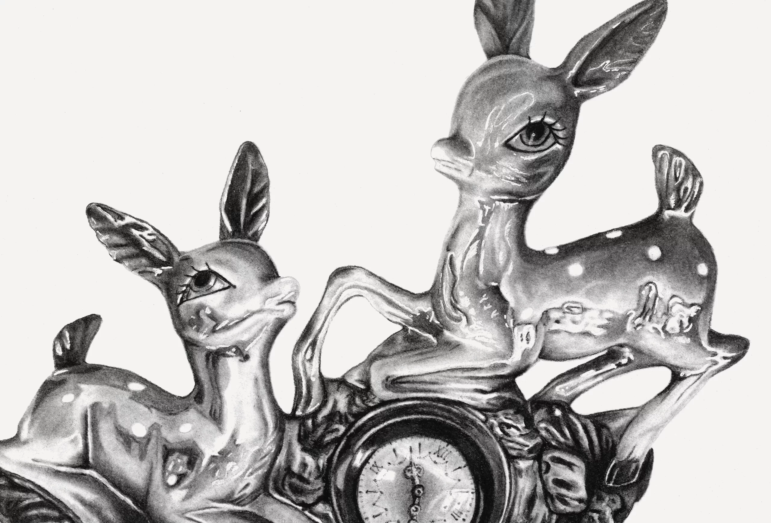 Ilustración a carboncillo creada por Ana Locking para el proyecto artístico del club de coleccionistas de arte contemporáneo 