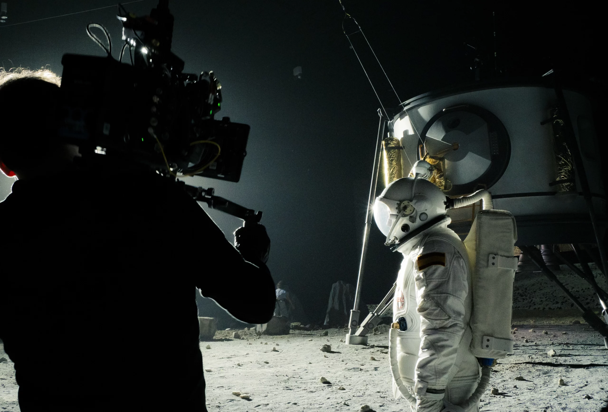 Behind the scenes durante el rodaje de la película 