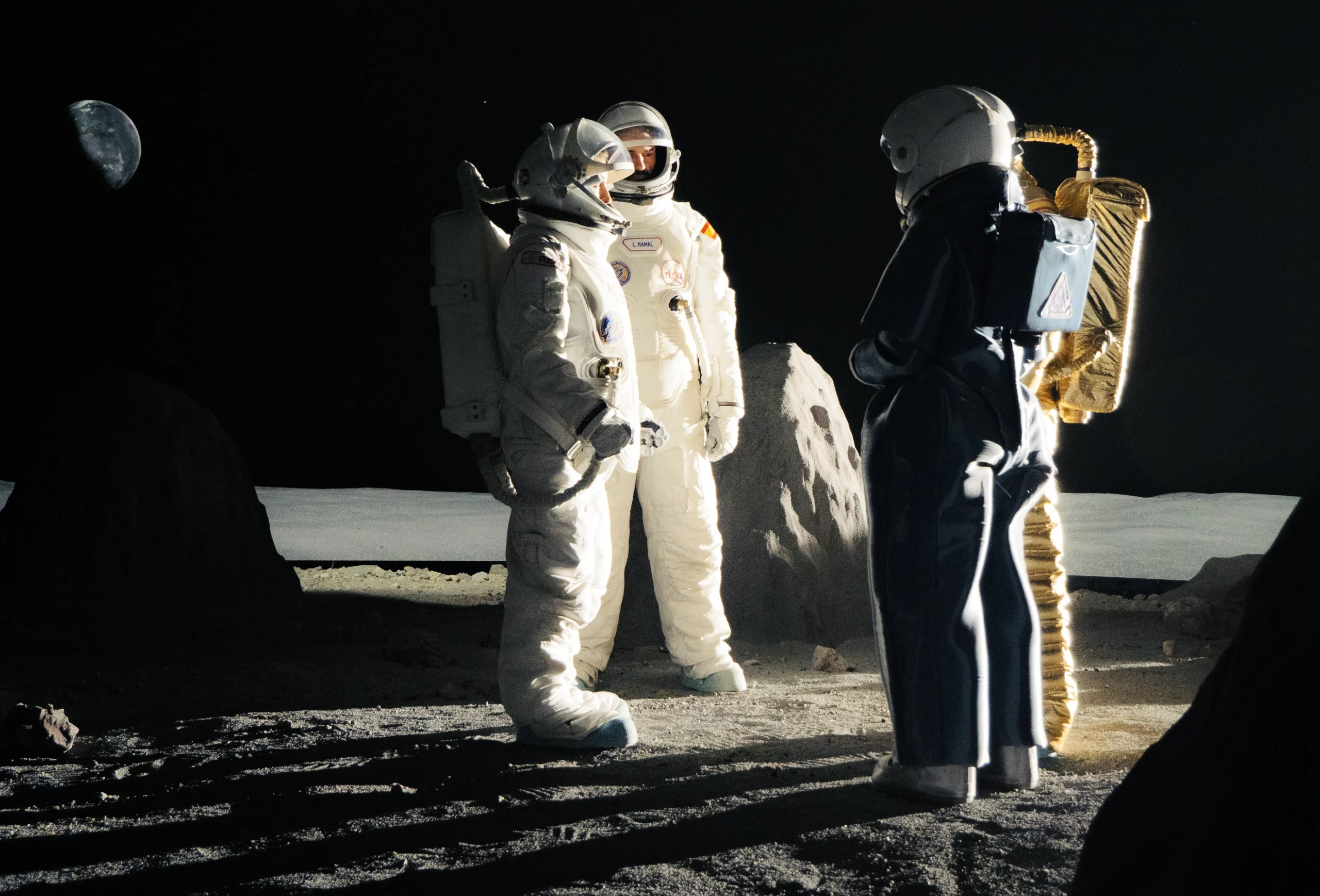 Behind the scenes durante el rodaje de la película 