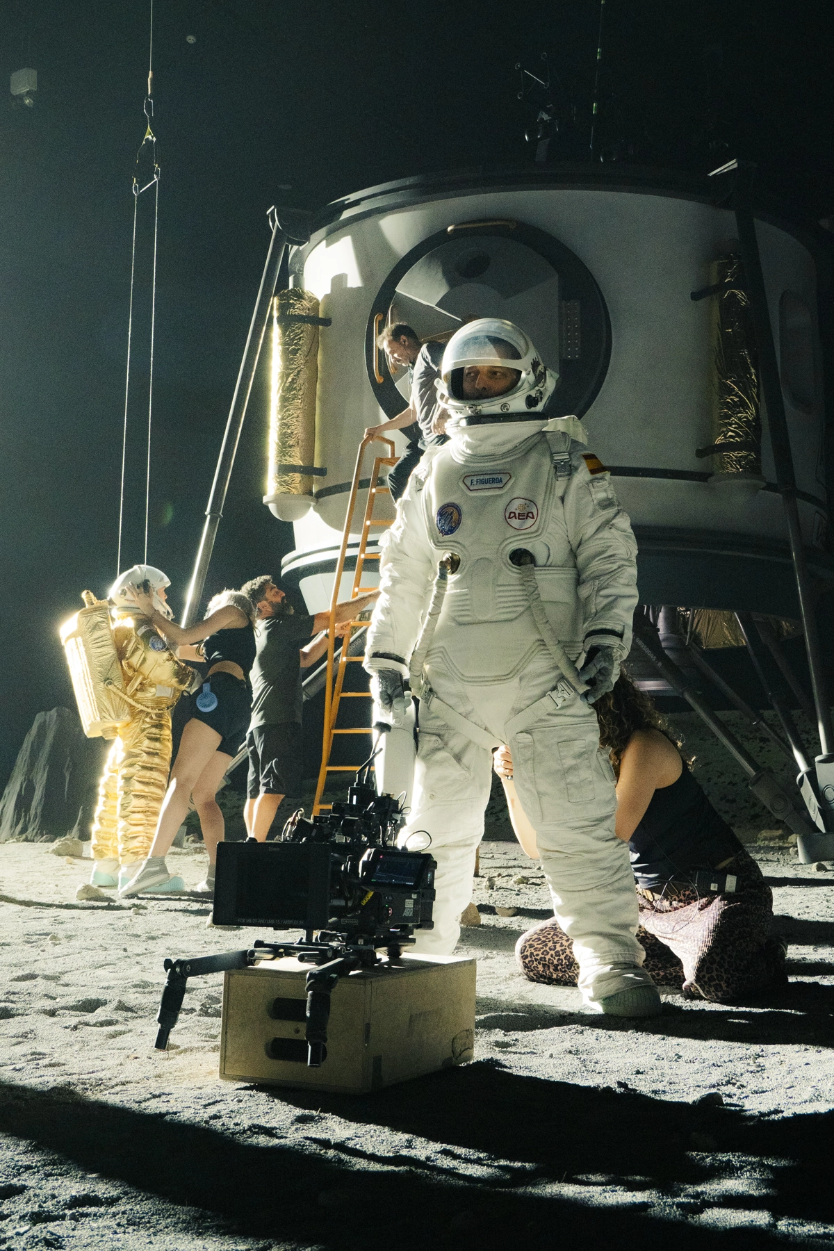 Behind the scenes durante el rodaje de la película 