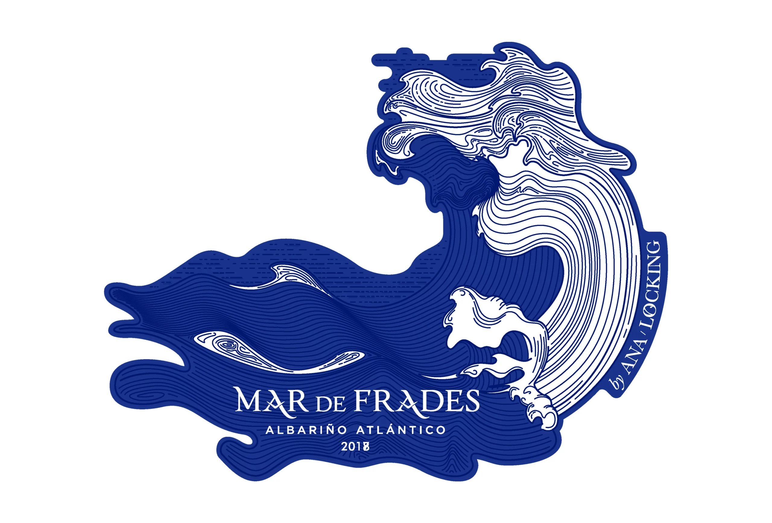 Etiqueta de Mar de Frades diseñada por Ana Locking