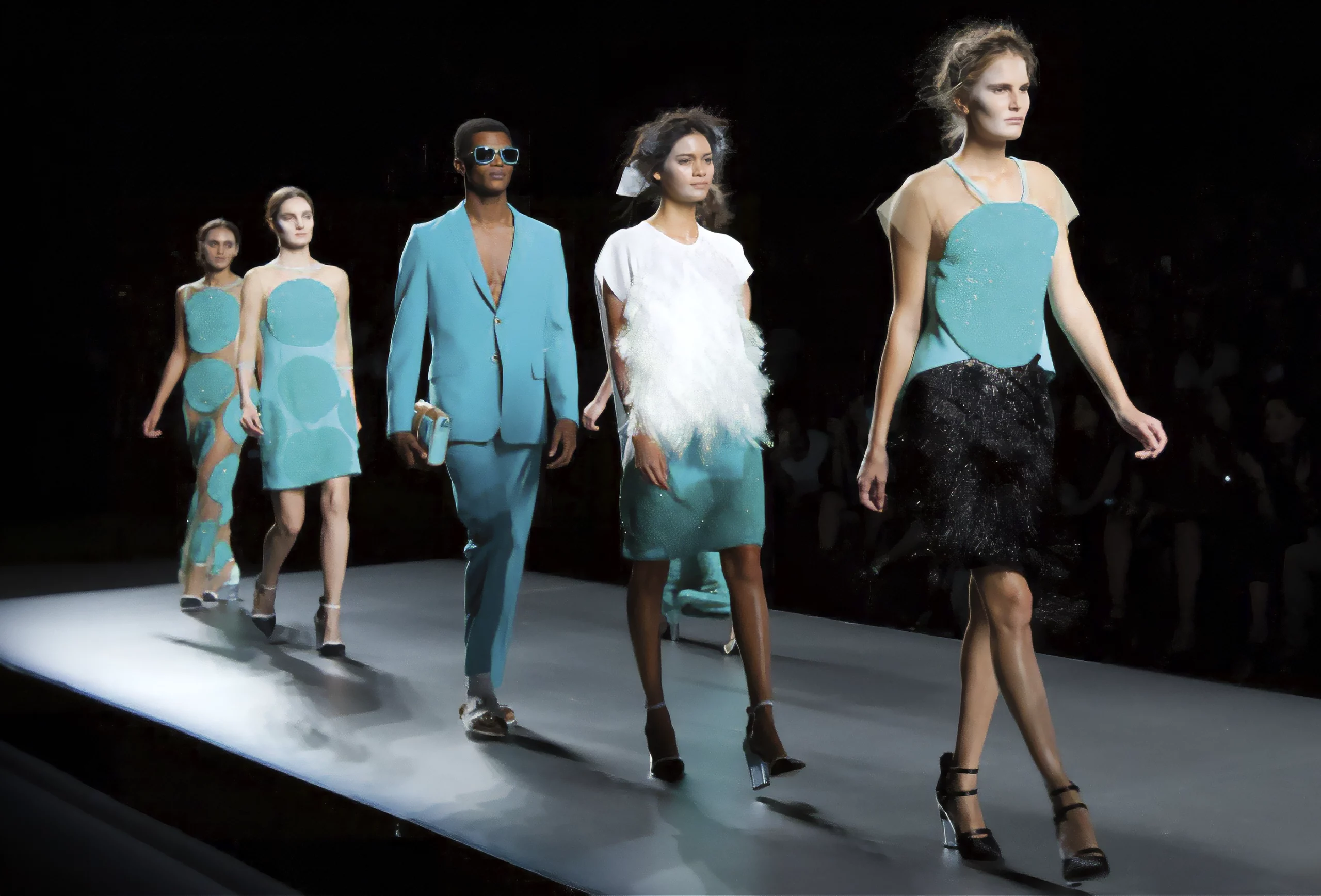 Carrousel del desfile “The Magic Mountain”, colección primavera verano 2015 de la diseñadora de moda Ana Locking en la Mercedes Benz Fashion Week de Madrid.