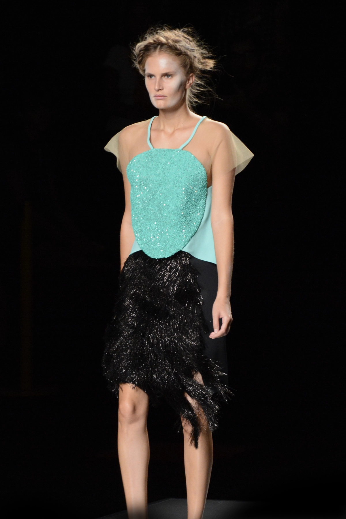 Momento del desfile “The Magic Mountain”, colección primavera verano 2015 de la diseñadora de moda Ana Locking en la Mercedes Benz Fashion Week de Madrid.