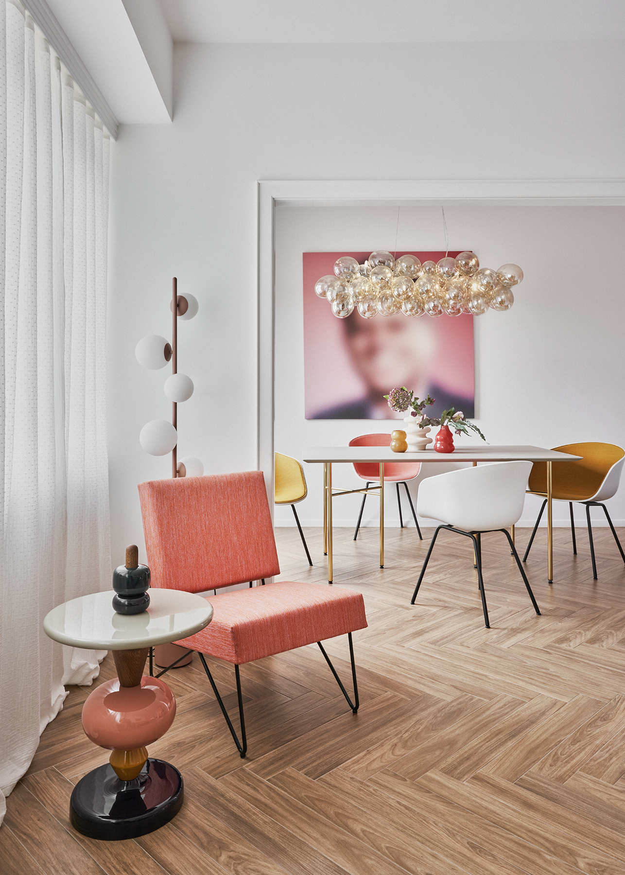 Edificio “Believers” de Halcyon Days Luxemburgo. Proyecto de decoración integral de un edificio de Ana Locking en Luxemburgo. Apartamento 3, salón-comedor.