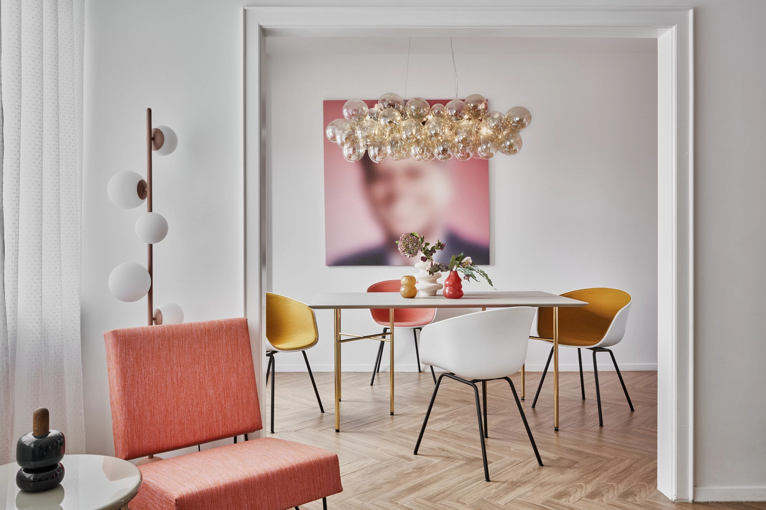 Edificio “Believers” de Halcyon Days Luxemburgo. Proyecto de decoración integral de un edificio de Ana Locking en Luxemburgo. Apartamento 3, salón-comedor.